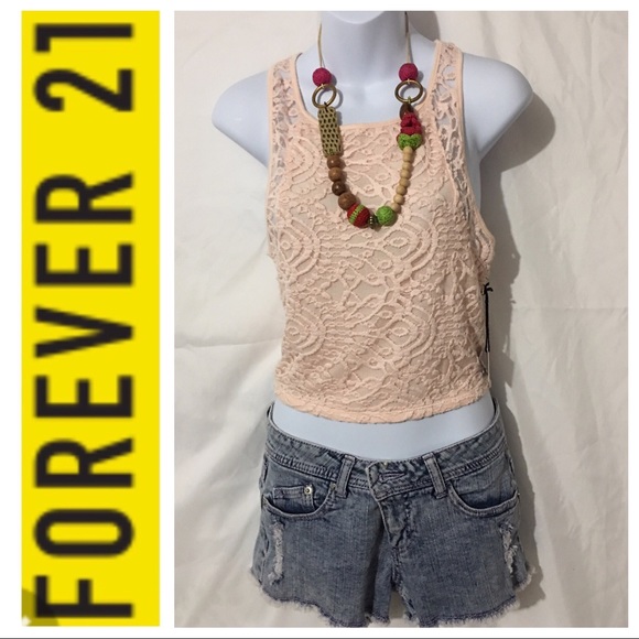 Forever 21 Tops - RACERBACK LACED TANK TOP